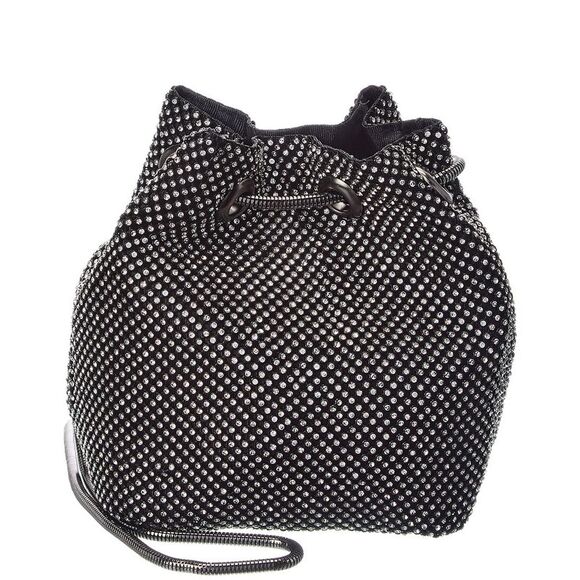 Rene Ruiz Handbags - Rene Ruiz Allover Crystal Bucket Bag, Grey